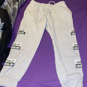 Gray adidas sweatpants men's Large